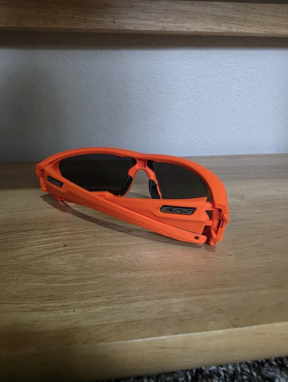 ESS Rollbar Ballistic Sunglasses Hi-Vis Orange Frame Safety Glasses With Case